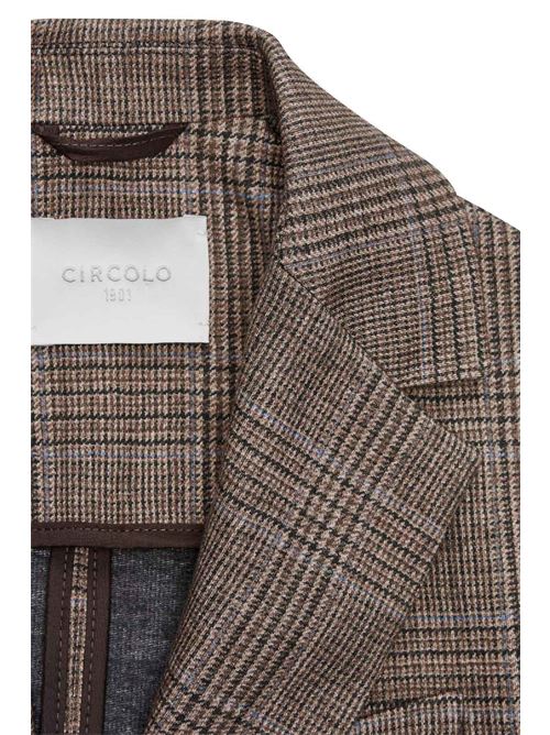 Giacca monopetto check in jersey di lana CIRCOLO 1901 | FD4117MOCHA
